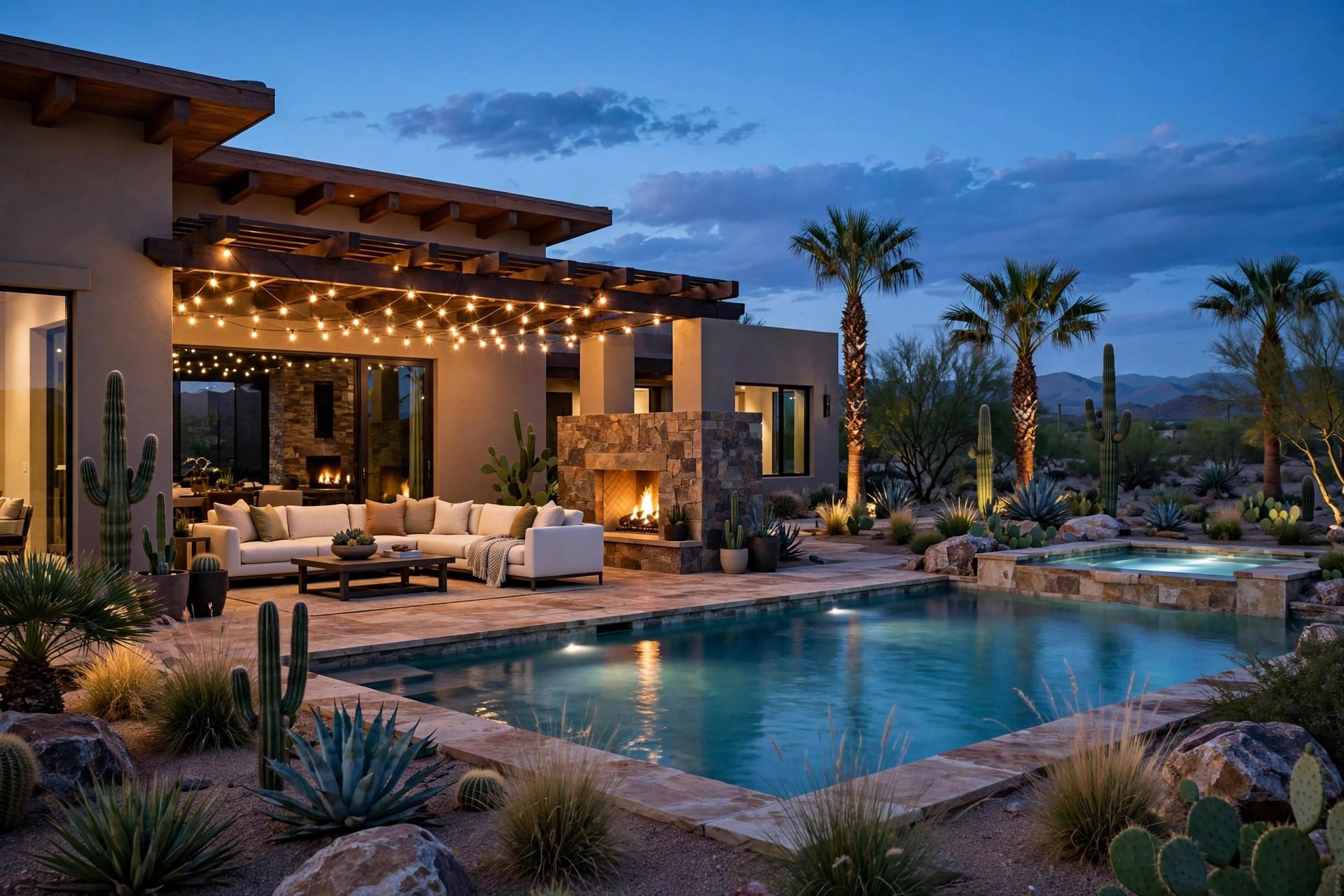 Luxury estate outdoor living